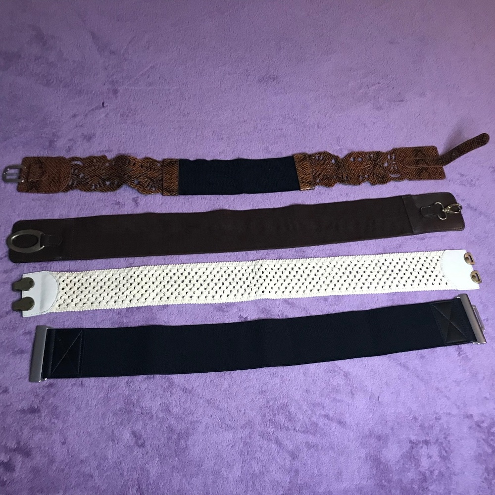 Bundle of 4 Elastic Waist Belts